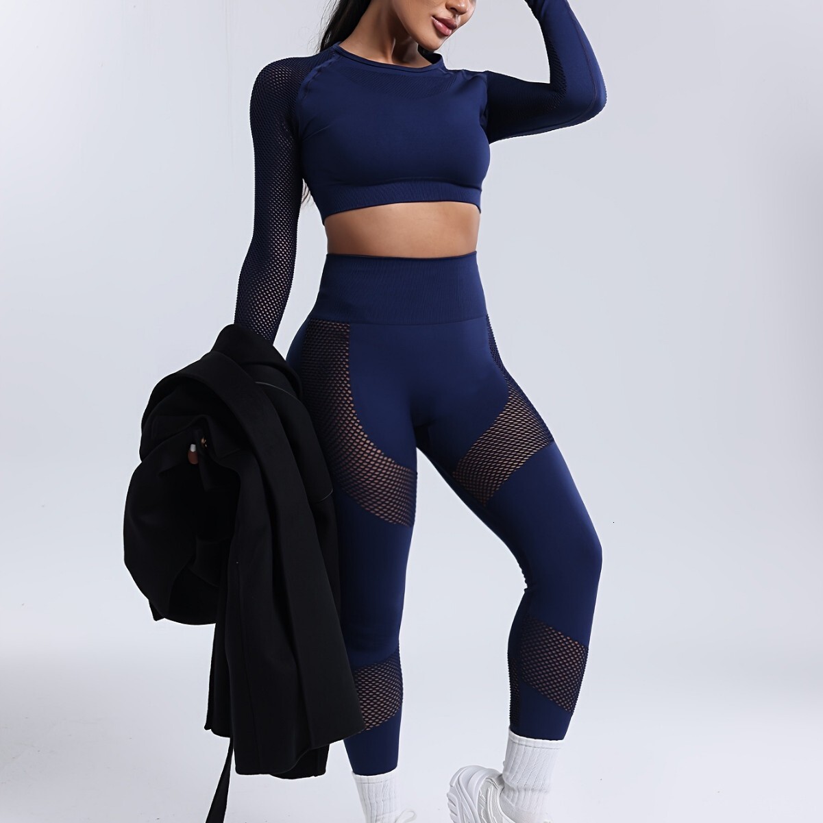 Spring and summer slimming set, short sleeved pants, women's fitness tight fitting sports running yoga set