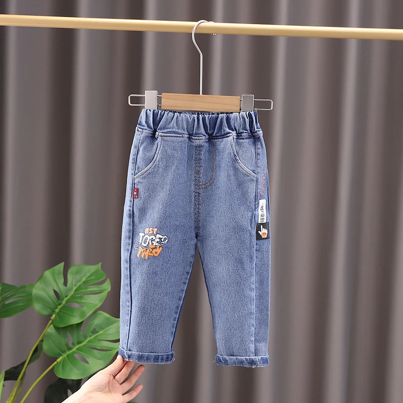 Baby Boys Girls Jeans Pants Children Trousers Boys Girls Jeans Boys Casual Pants Cartoon Jeans Kids 1 2 3 4 YEARS 250508