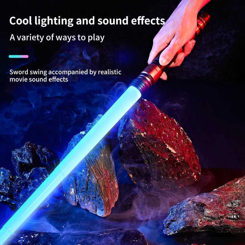 REikirc 75cm RGB Lightsaber 7-color Light Saber for 3+ Kids Laser Sword Toy Party Glow Swords T250508
