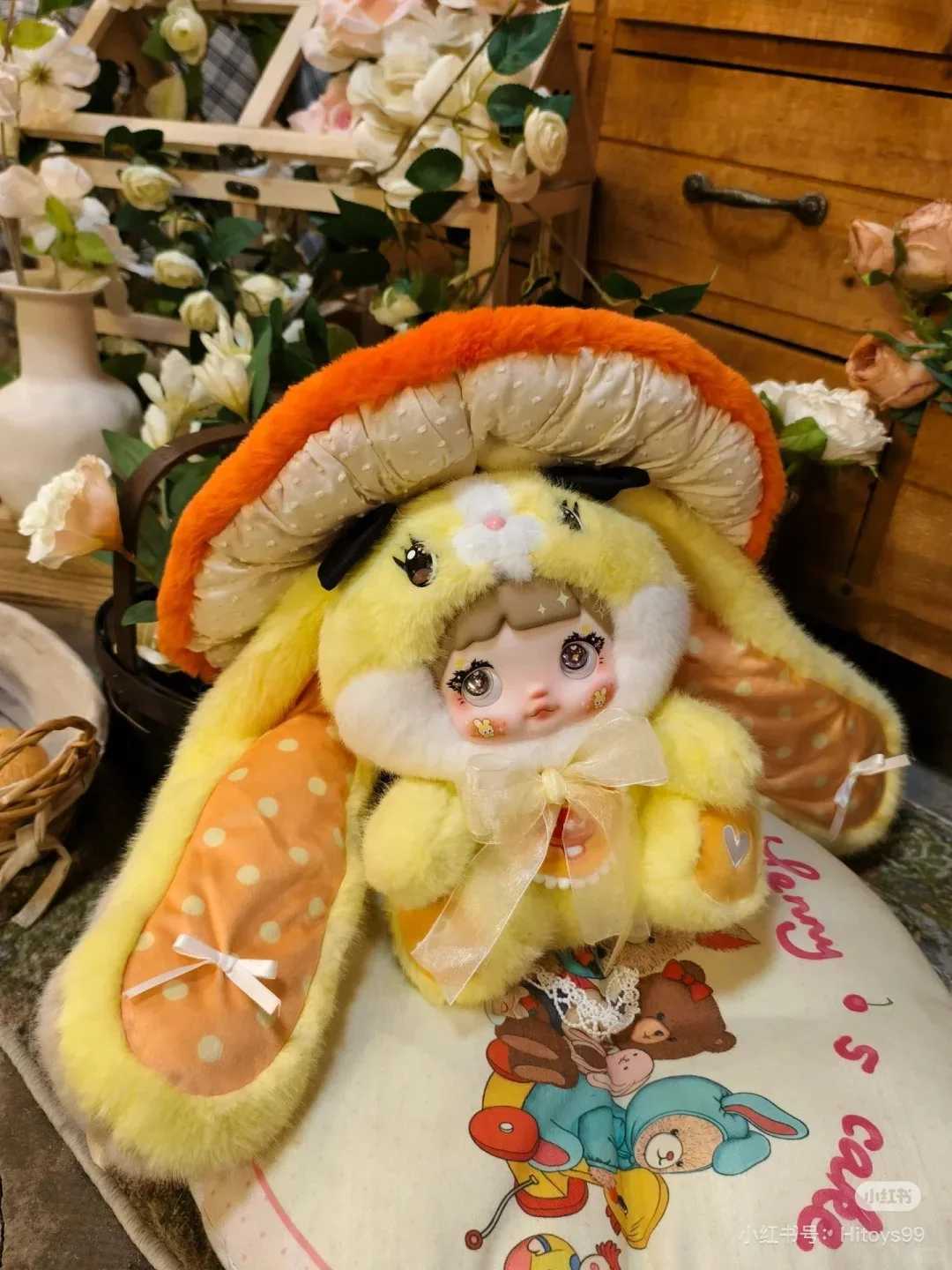Original Hi Toy Nommi 400% Mushroom Hat Series Blind Box Home Decoration Little Rabbit Doll Holiday Surprise GiftCute Plush Toy W250508