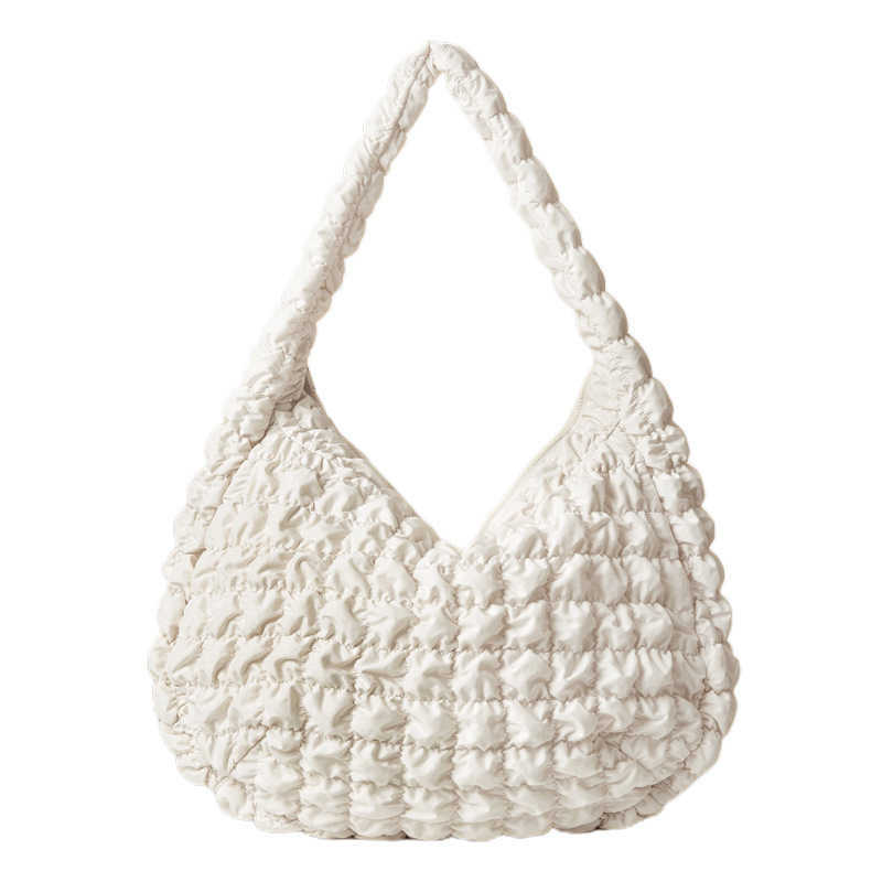 New Korean Fold Cloud Bag Versatile Fashion One Shoulder Handheld Dumpling Bag Large Capacity Down Cotton Underarm Women's Bag