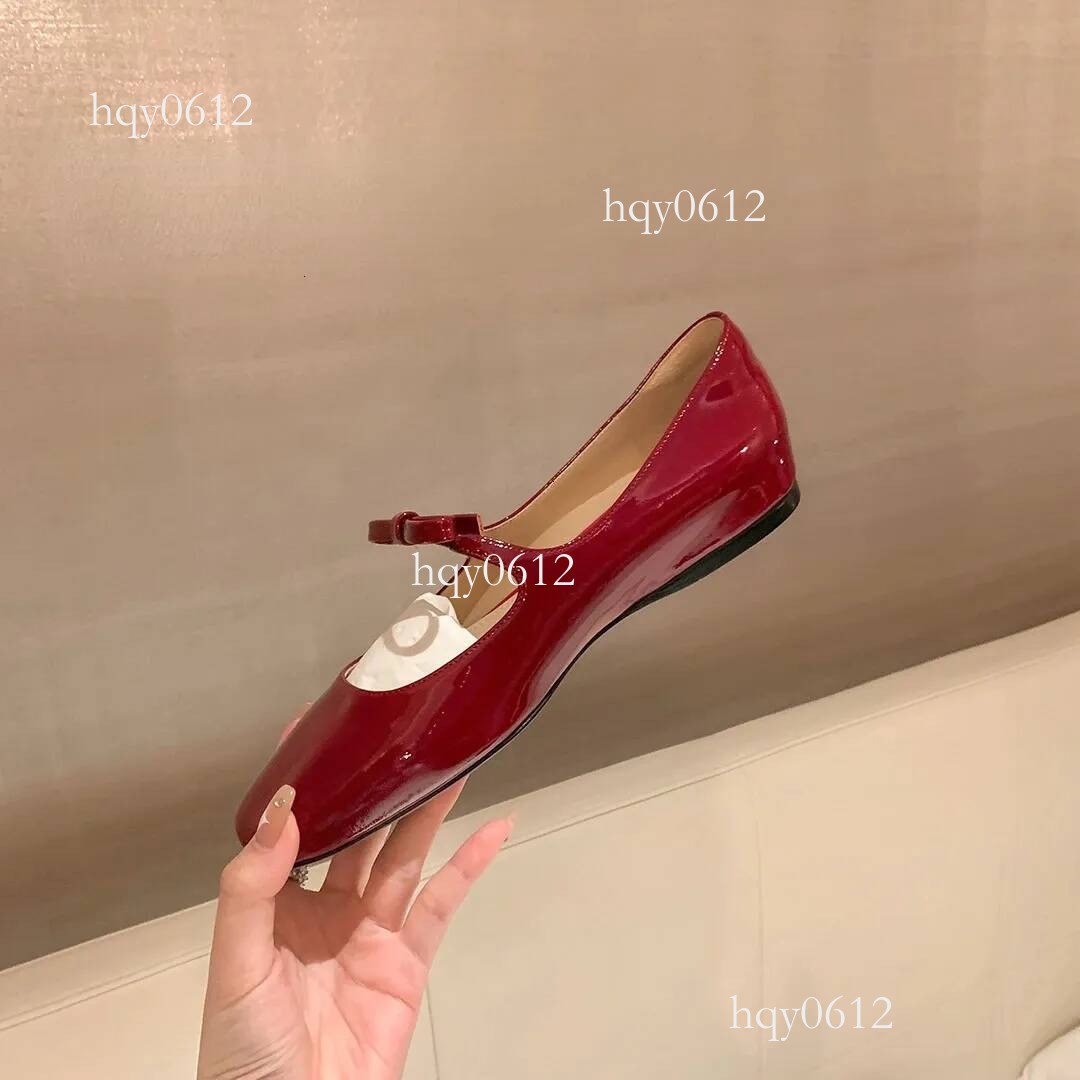 designer 2024 Bowknot Mary Jane Women Square Toe Glossy Leather Flats Female Red Dance Ballets Party Ball Bridal Wedding Shoes 240605