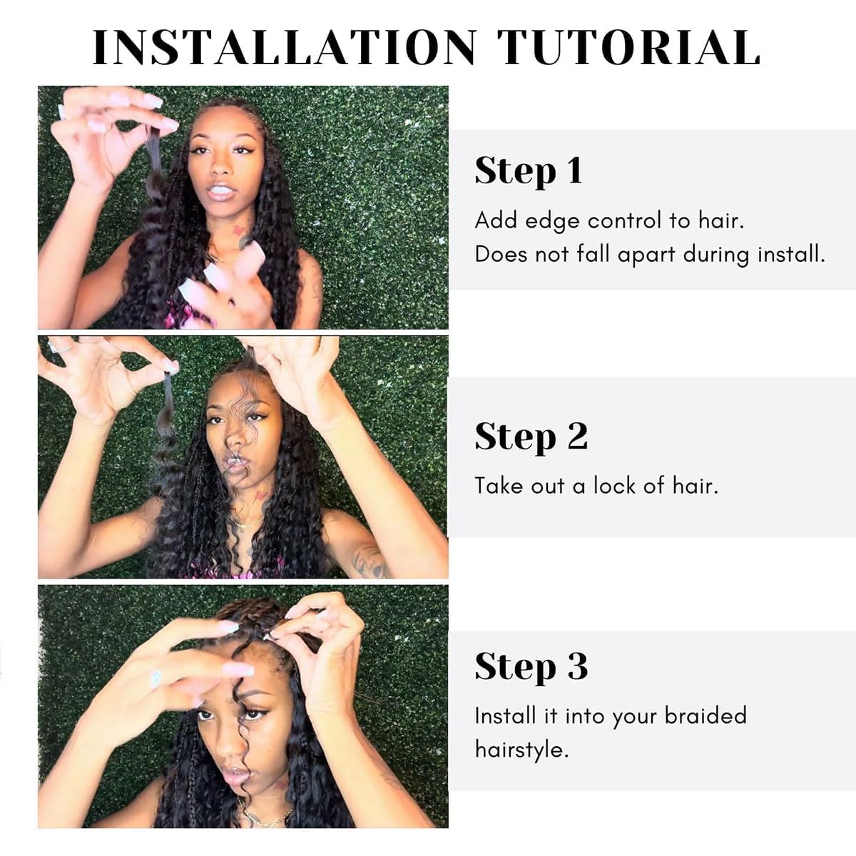 YK Human Braided Hair Deep Wave 100% Human Loose Hair Used for weaving non-woven Bohemian style