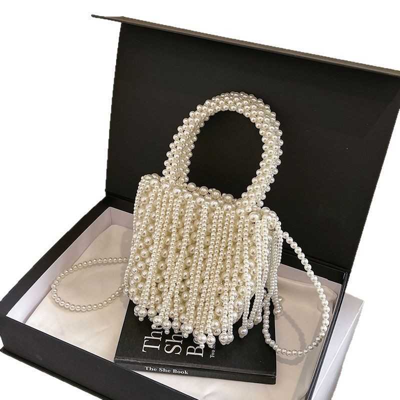 Tassel woven small bag for women 2025 new fashionable versatile handbag, dinner bag, chain bar crossbody bag, accessory bag