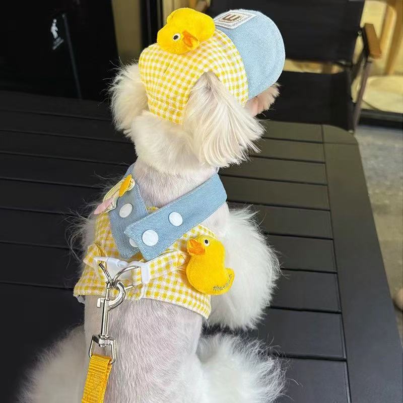 T00167 Clothes dog traction rope small dog pet chest harness Maltese Bichon Yorkshire dog walking rope spring and autumn