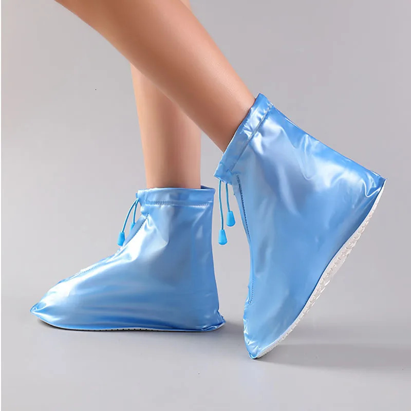 1 pair of reusable rainy season silicone rain boot covers thickened anti slip latex accessories 250428s