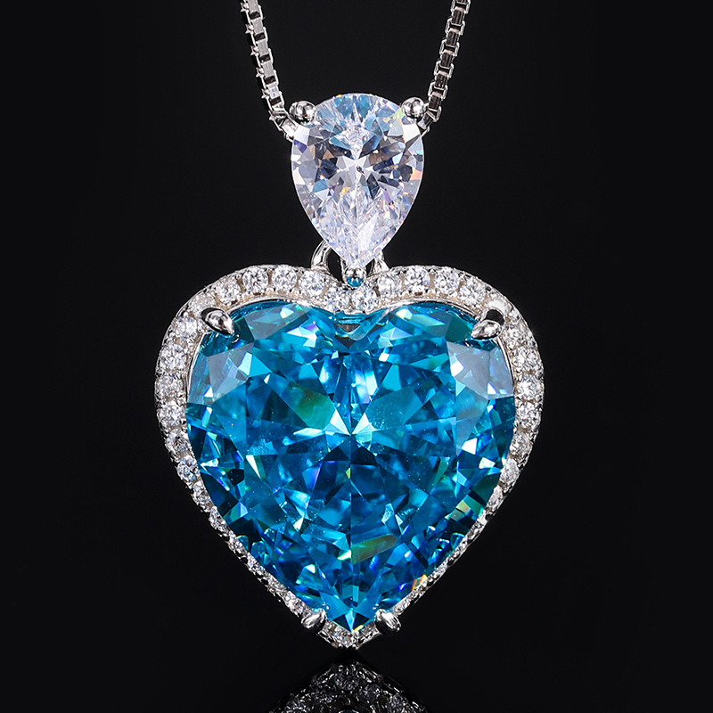 15*15 Papalacha Love heart Eternal Pendant square box necklace S925 sterling silver high carbon diamond wedding holiday precious jewelry gift for the 