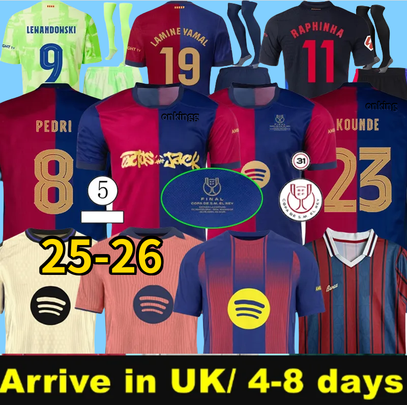 LEWANDOWSKI soccer jerseys 24 25 26 Karol G PEDRI GAVI R. ARAUJO FERRAN RAPHINHA 2025 2026 F. DE JONG Camisetas football shirt men kids kit LAMINE YAMAL Fermin