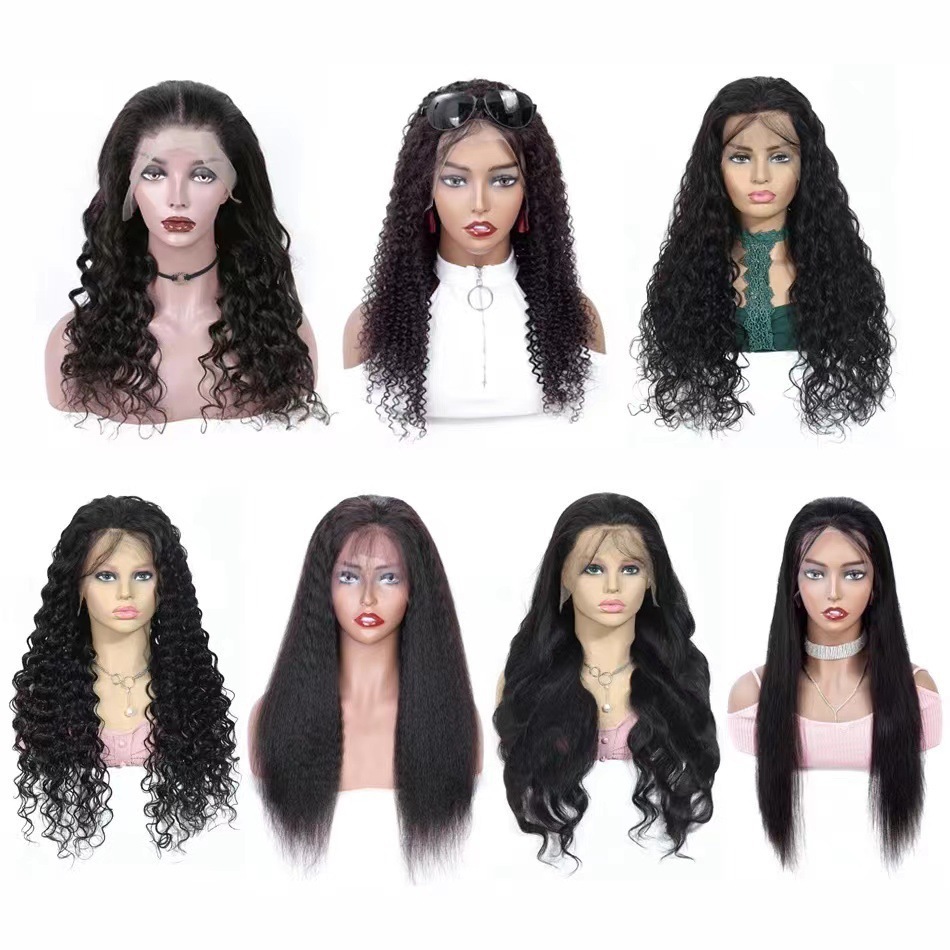 wig Womens front lace Yaki mid split long straight high temperature silk synthetic hair headband wigs
