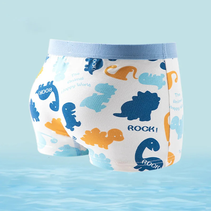 1/4/8 pcs Boys Boxer Briefs Kids Cotton Underwear Boy Underpants Teenager Cartoon Dinosaur Print Soft Children Panties 250508