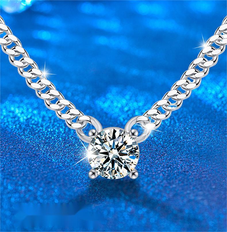 Moissanite Cuban Link Necklace for Men, 925 Silver Chain, No Tarnish, Amazon Bestseller, with Pendant, Luxury Lockets