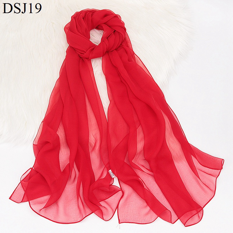 K657 Geogette solid color scarf light and soft practice etiquette scarf square dance yoga body catwalk scarf
