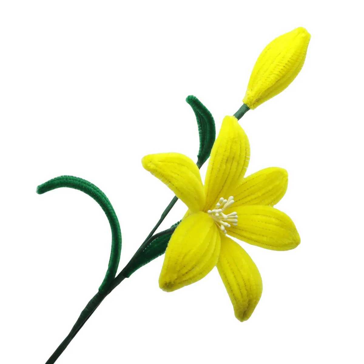 DIY Crafts Pipe Cleaner Flower Kits for Making Artificial Chenille Stems 10 Lilies 3 Buds Bouquets For Party Office Home Decor X250508