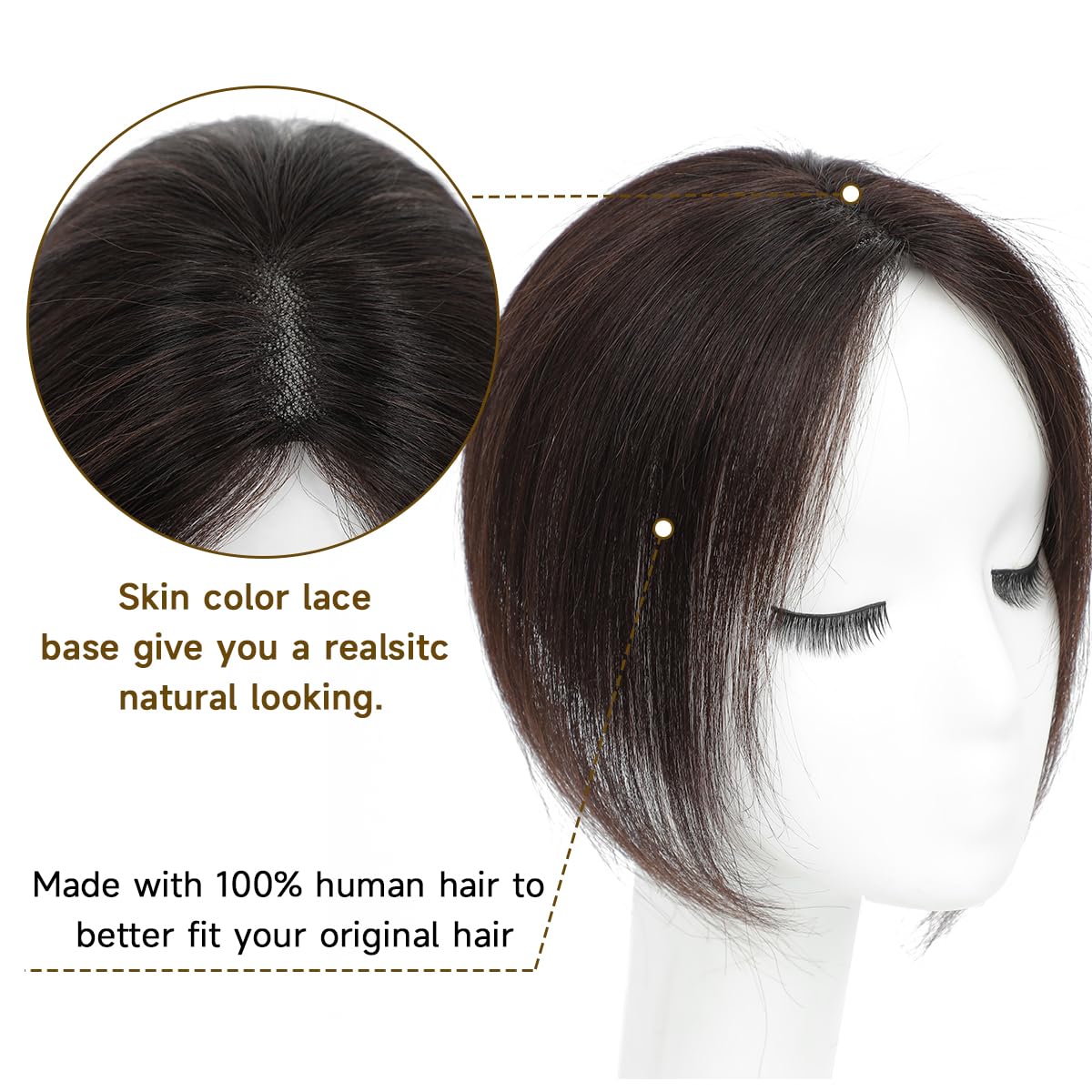 Real Human Hair Crown with Clips: Enhance Thinning Locks | Thickening and Fullness Add-On