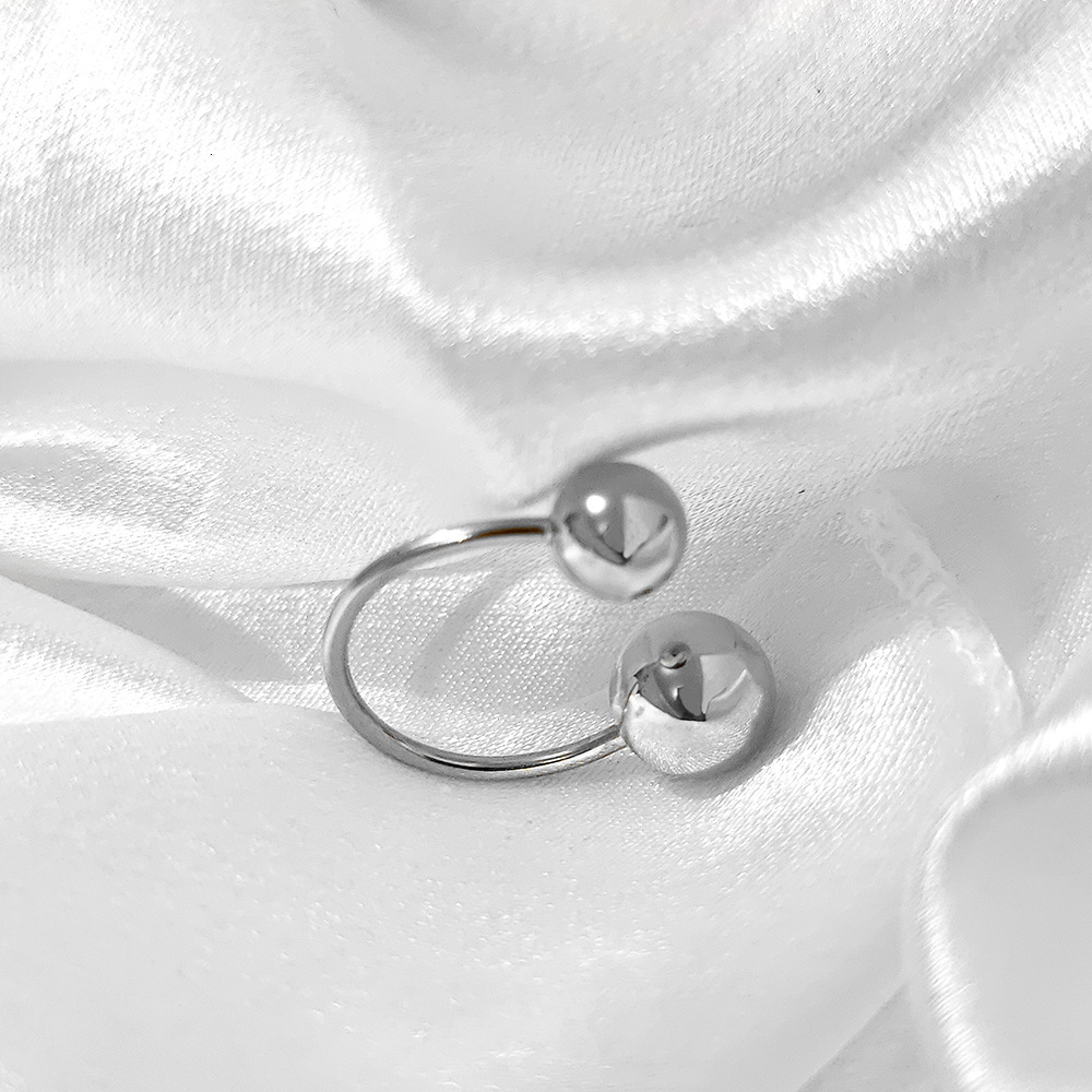Personalized size round ball ring, female niche, high-end, gold-plated opening ring accessory