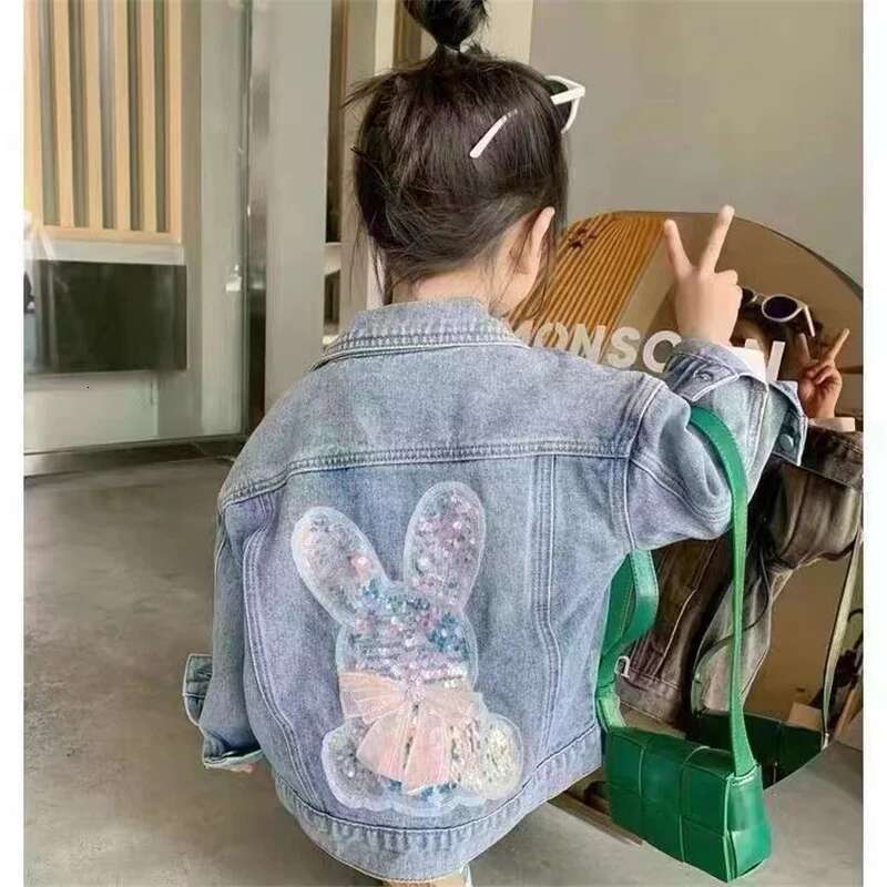 Baby Girls Denim Jacket 3-10 Years Kids Fashion Cardigan Coats Spring Autumn Children Casual Outerwear Long Sleeve Sweet Jackets