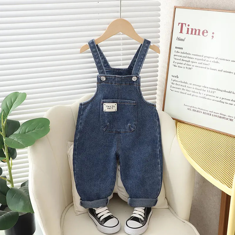 Spring Autumn Children Clothes Baby Boys Girls Cartoon Denim Pants Overalls Infant Outfit Kids Fashion Toddler Casual 0-5 Years 250508