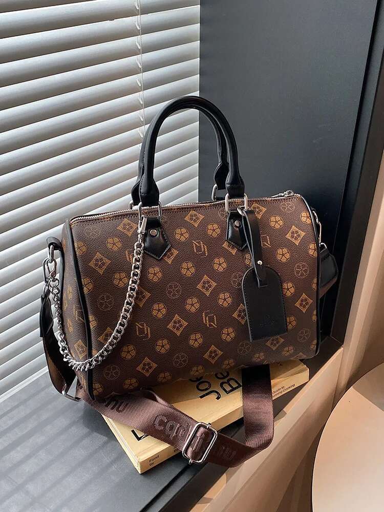 2025 New Arrival Monogram Pillow Boston Bag Women's Large Capacity Crossbody Tote Handbag Designer Travel Purse for Women