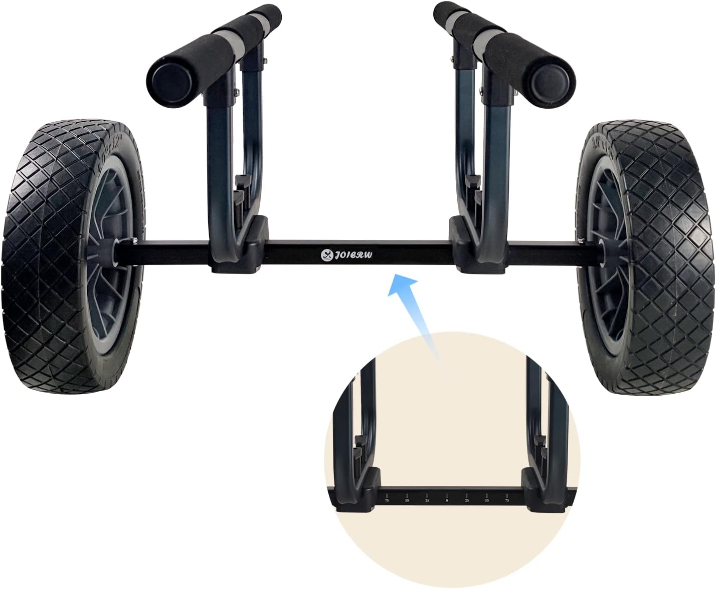 Heavy Duty Kayak Cart, Width Adjustable Canoe Cart with 12inch Flatfree Beach Wheels Boat Dolly Cart Transport Carrier