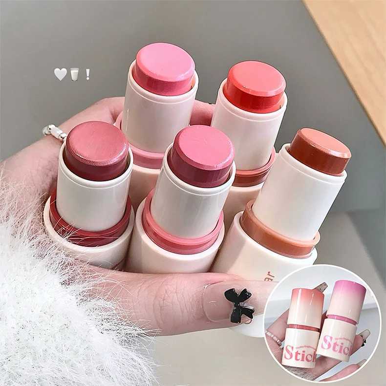 Smooth Blush Stick Low Saturation Cheek Tint Makeup Long-lasting Waterproof Natural Pink Brightening Expanding Color Rouge Stick X251023