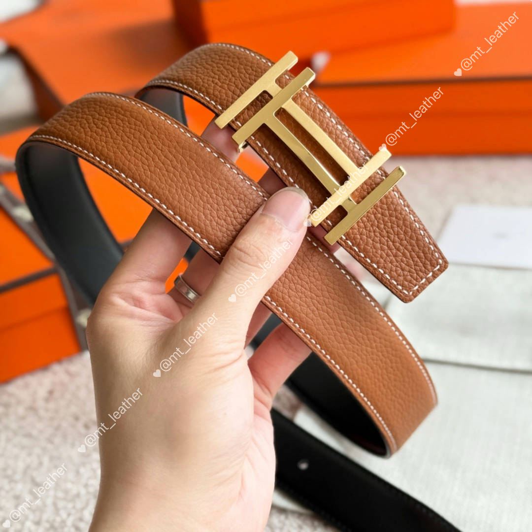 Fashion Brown Mens Belt Luxury Mens Strap Adjustable Strap Width 3.2cm Square Letter Golden Silver Buckle Belt With Dust Bug