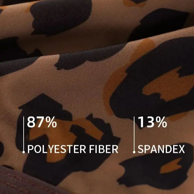 MAIMENG Mens Ice Silk Underwear Brown Panther Comfortable Mid Waist Antibacterial Fashion Pattern 250430Z