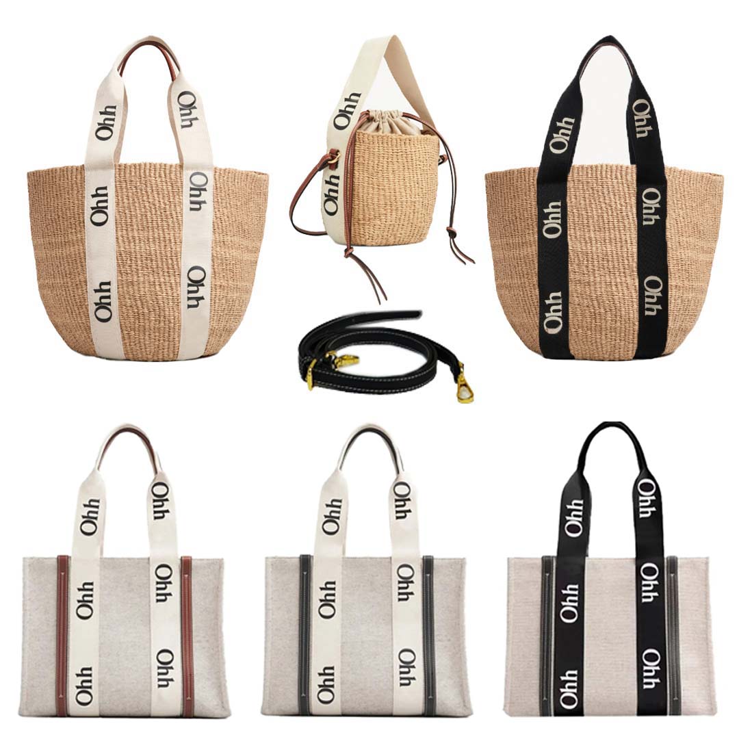 Designer bag luxury handbag fashion bag linen canvas smooth calf leather comparison vertical leather handbag hand woven large capacity shoulder bag 003
