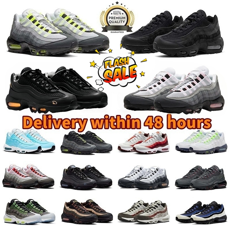95Running Shoes Mens Trainers Triple Black White Grey Fog Stash Neon Unearthed Men Women Outdoor Sneakers Runners 40-46