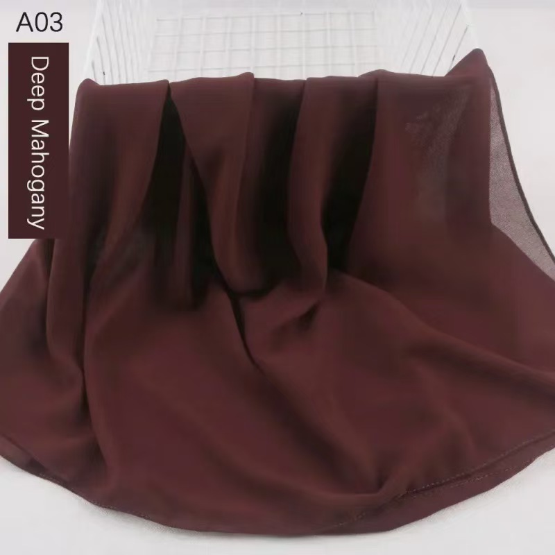 K651 Cross-border spot high-quality Muslim pearl chiffon veil long scarf Malay veil scarf Middle East African shawl