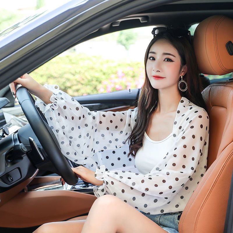 658 Summer chiffon sunscreen shawl cashew print sunscreen sleeve long sleeve thin outer style small shawl scarf for women