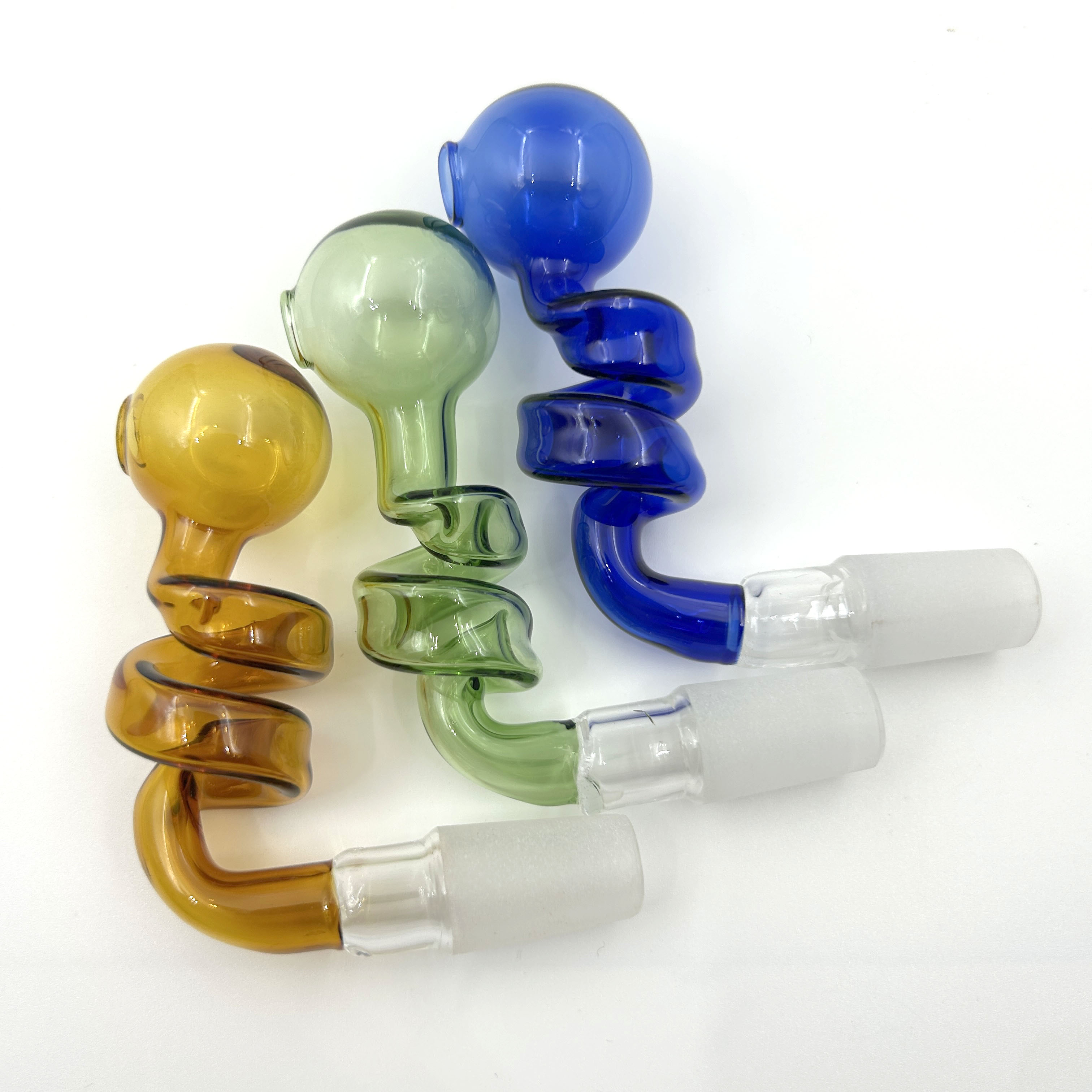 Glass Smoking Oil Burner Pipes Bowls 14mm Male 90 Degree Blend Hand Pipe For Water Hookah Bong