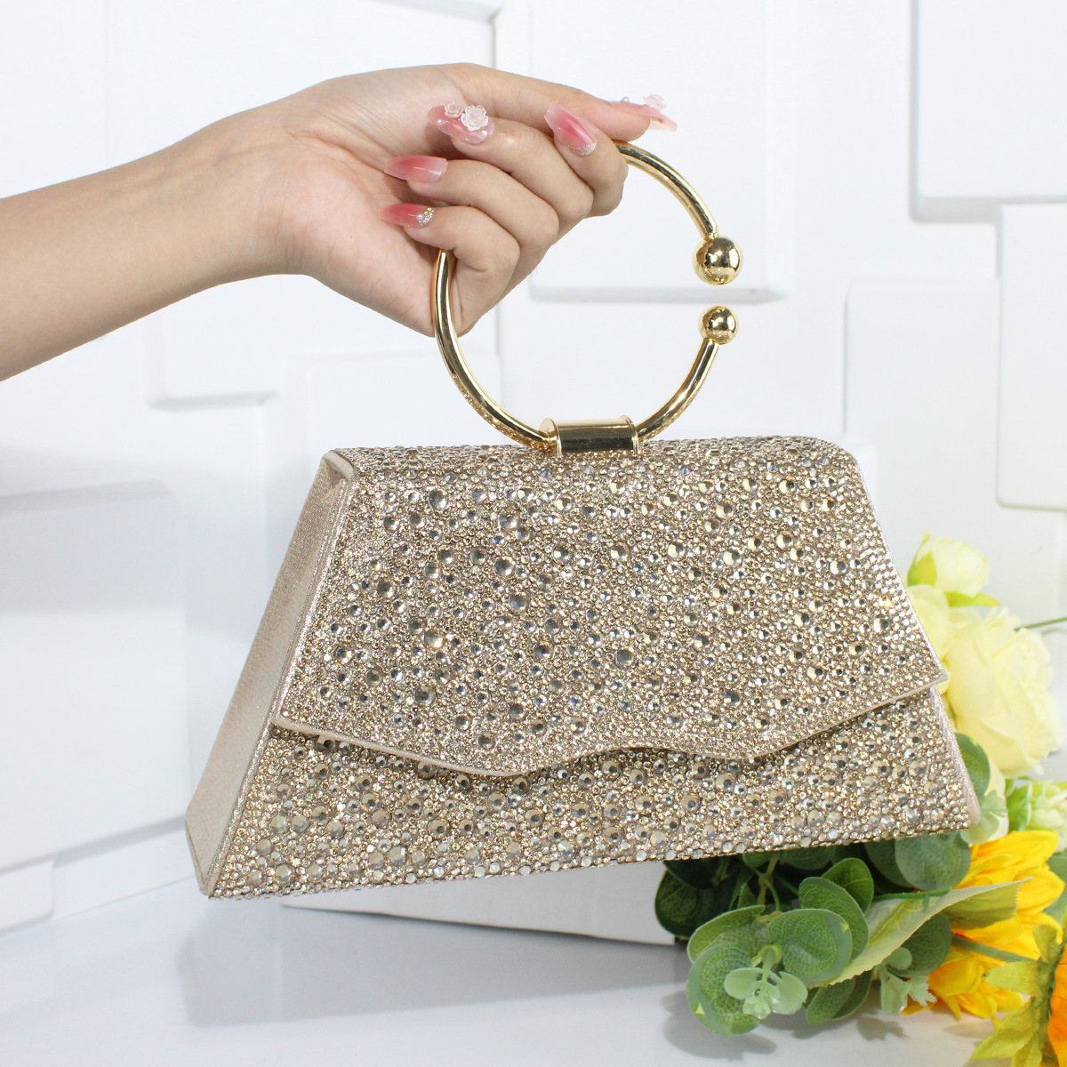 New Diamond Series Designer Small Square Bag Luxury Brand High Quality Diamond Set Women's Banquet Multi Functional Handbag Fashion Chain Bag For