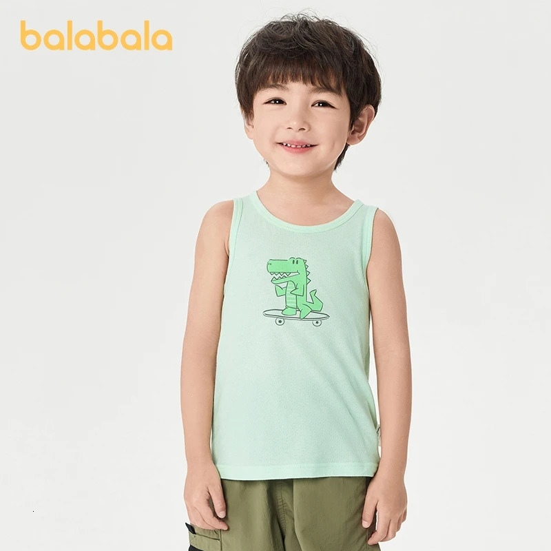 Balabala Vest Girls Base Layer Summer Sleeveless Strap Home Wear Infants Toddlers Pure Cotton a Set of Two Pieces 250508