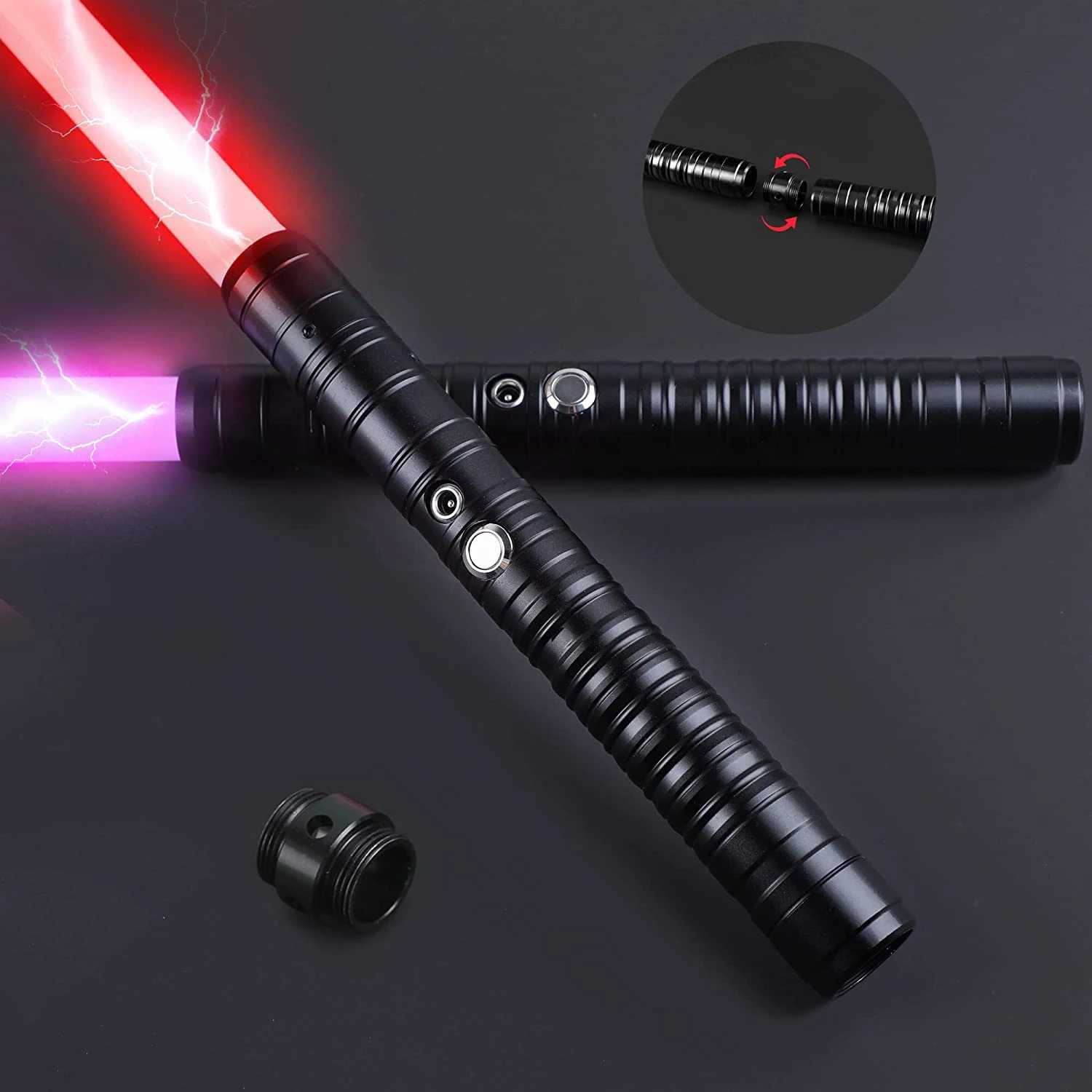 RGB lightsaber 14 color changing metal handle laser sword toy with gravity sensing sound effect role-playing laser sword toy T250508