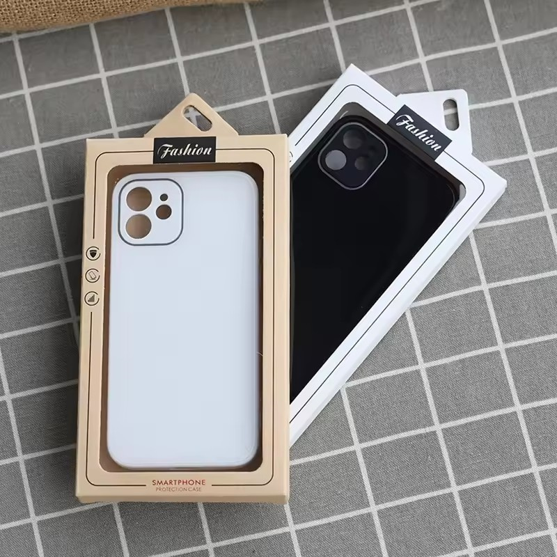 Universal Phone Case Packaging Box Kraft Paper Box Phone Cover Box With Clear Window Jewelry Display Box For For 4.7 5.5 6.8 inch iPhone Samsung Huawe