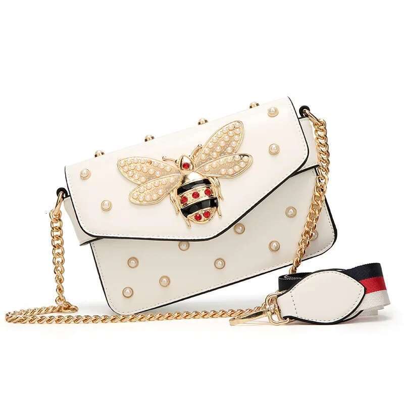 Pearl Crossbody Bags For Women Chains Bee Handbags Designer Famous Brand Shoulder Bag Hand Sac A Main Female