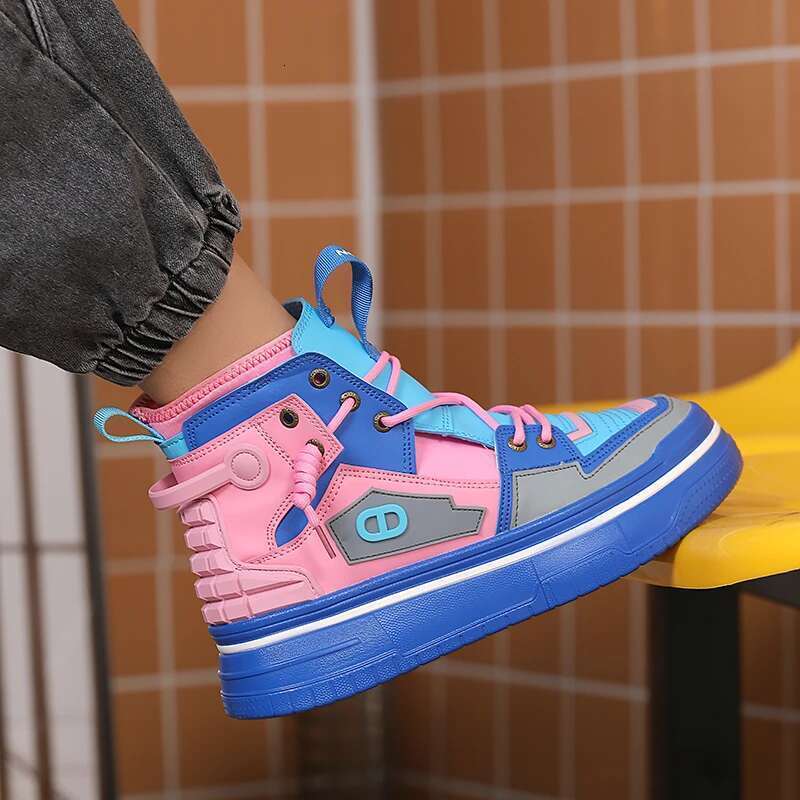 New high top board thick soles increase men's fashion personality all match student sports shoes