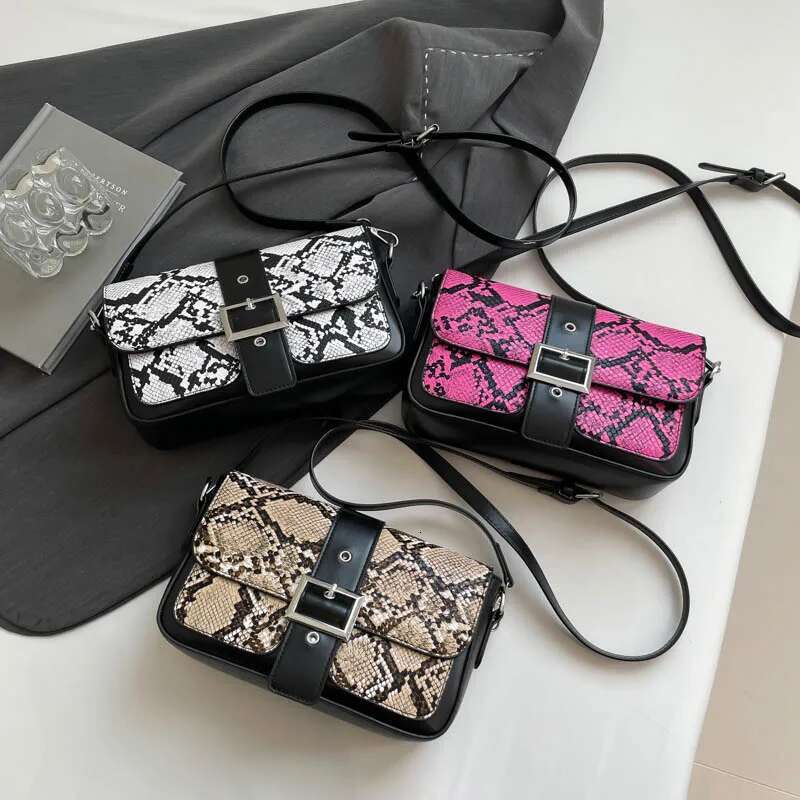 Snake Pattern Satchel High Quality Leather Shoulder Bags for Women 2025 New Simple Crossbody Bag Designer Ladies Handbags