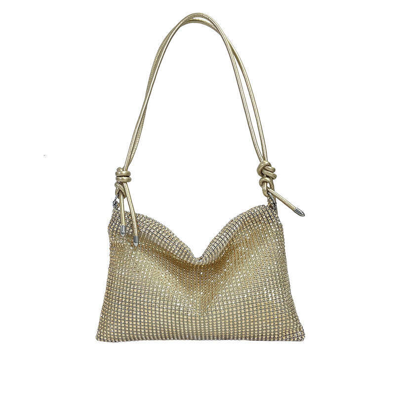 Dinner Bag Dinner Bag Fashionable High Quality Mesh Diamond Small Square New Item Niche Single Shoulder Crossbody Bag Simple Underarm Versatile Women 