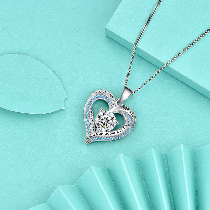 Luxury Customizable I Love You Heart Shaped Neckpiece Featuring Sparkling Cubic Zircons