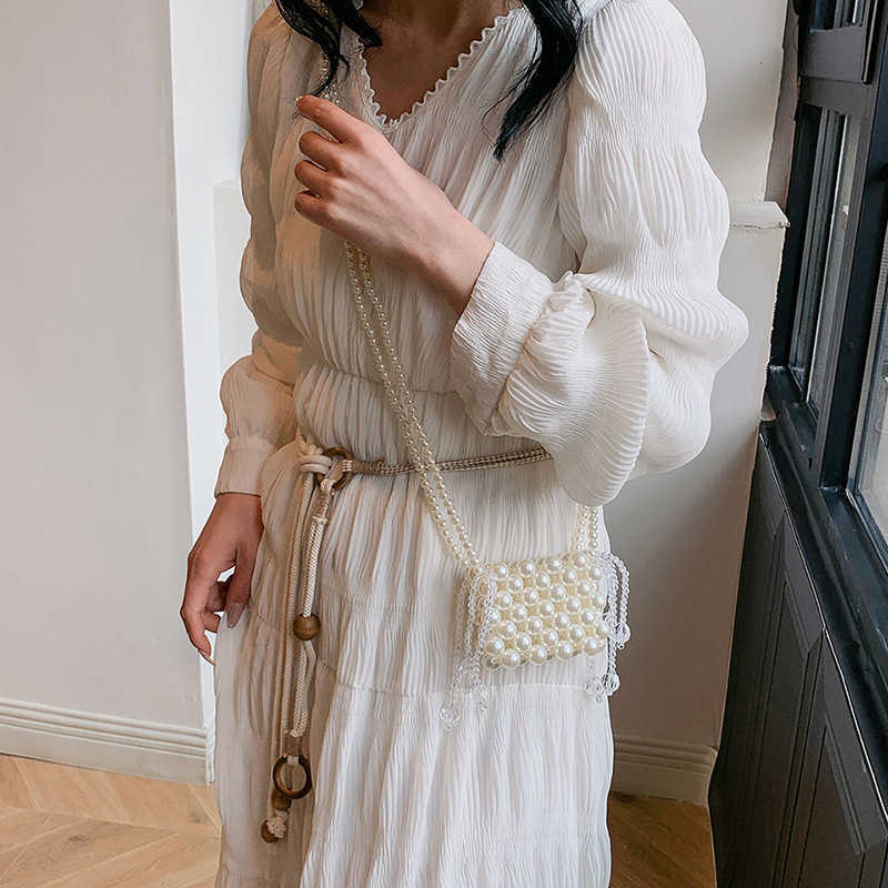 Summer hollow bead bag for women 2025 new fashionable and versatile mini mouth red envelope accessory bag, parent-child crossbody bag