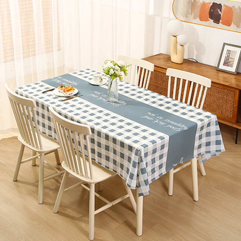 XX0371 Factory direct sale waterproof and oil-proof wash-free high-grade dirty picnic home modern style PEVA anti-scalding plaid tablecloth