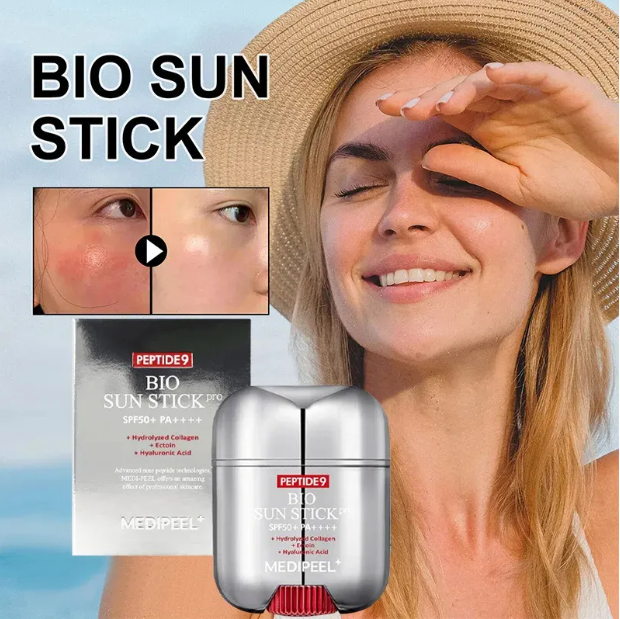 2024 New Peptide 9 Bio Sun Stick Portable UV Protection Bio Stick Unisex Moisturizing Waterproof Facial Skin Care