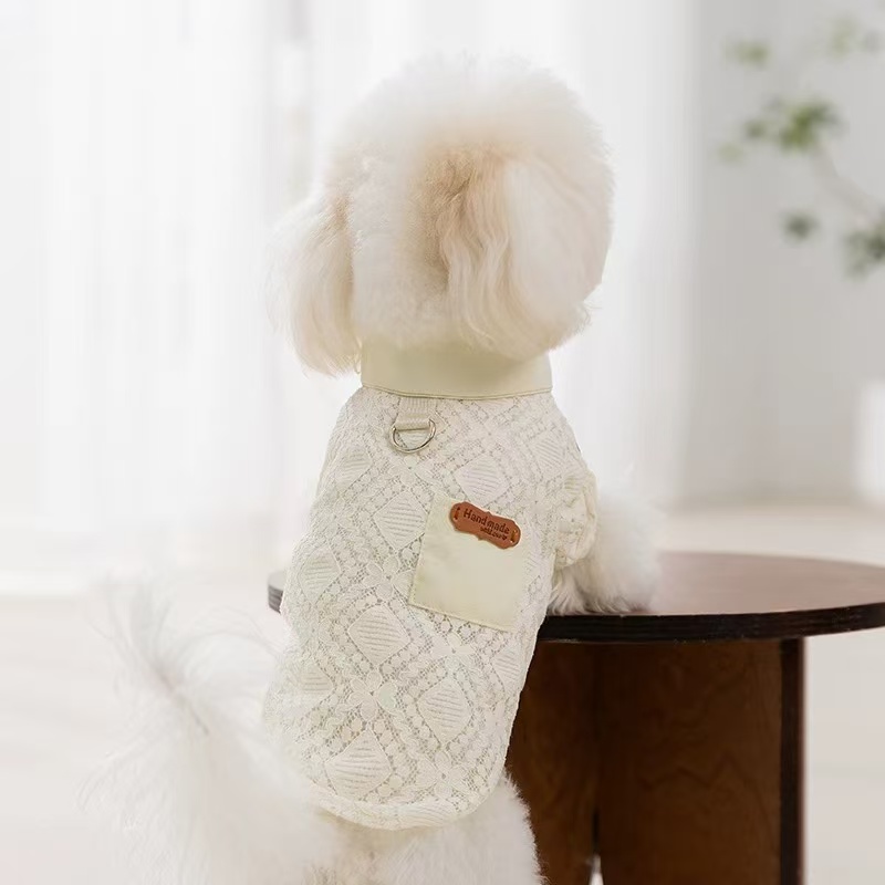 T00166 Hippie dog new lace shirt puppy spring and summer thin pet Schnauzer West Highland Teddy Bichon clothes