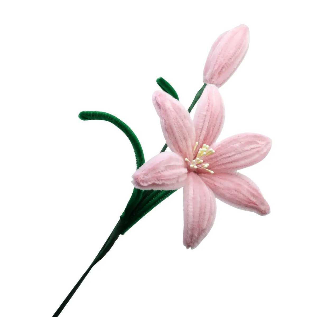 DIY Crafts Pipe Cleaner Flower Kits for Making Artificial Chenille Stems 10 Lilies 3 Buds Bouquets For Party Office Home Decor X250508