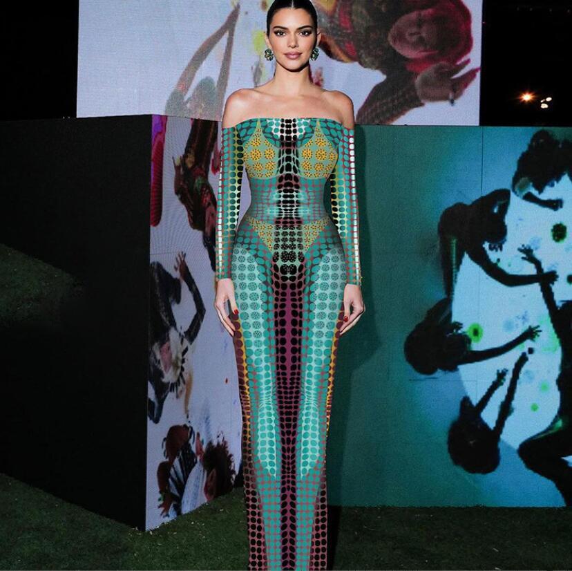 2023 Spring New Womens Dress Featuring Fake Straight Neck Splice Long Sleeve Slim Swing Dress
