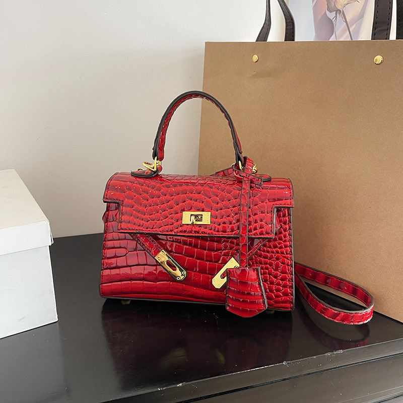 Hot Sale Mini Kelly-Inspired Croco Bag - Luxury Adjustable Chain Crossbody Purse, Designer-Style Small Shoulder Bag Free shipping