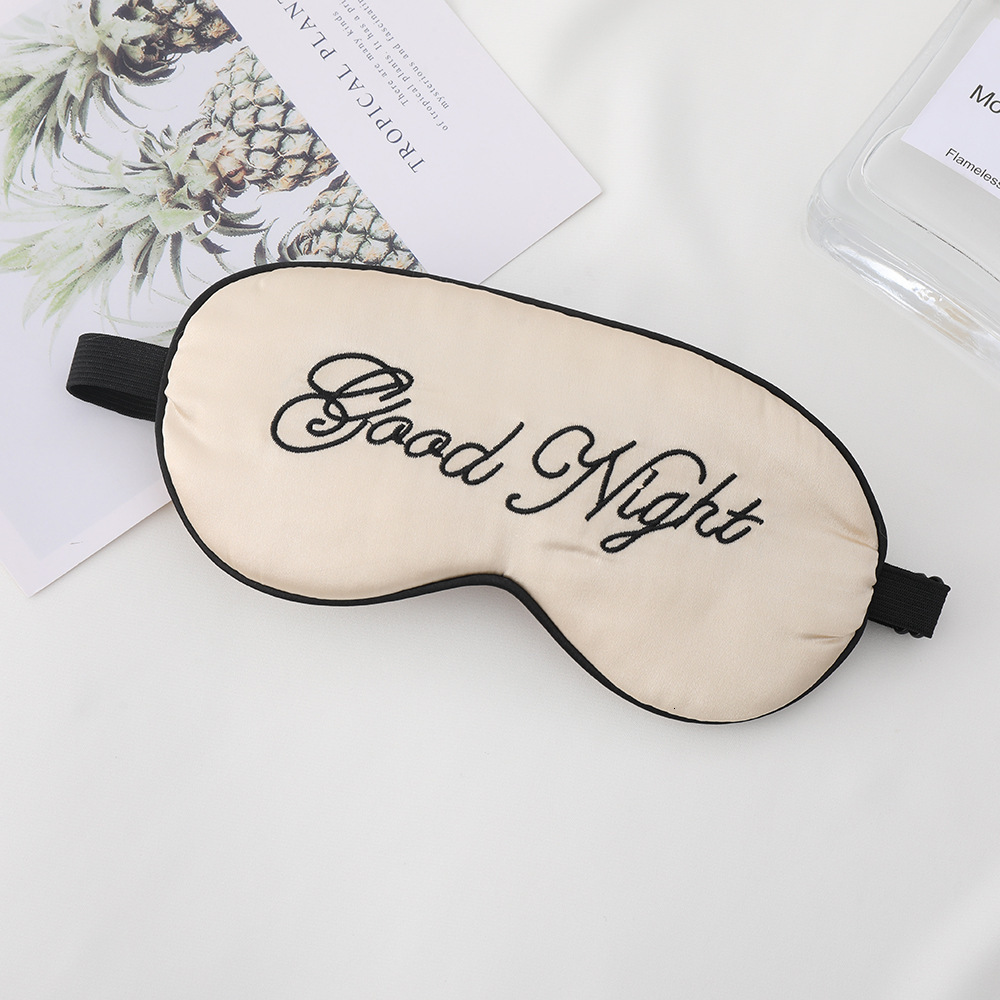 Eye new simulation silk good night letter adjustment buckle shading sleep eye mask portable multi-color