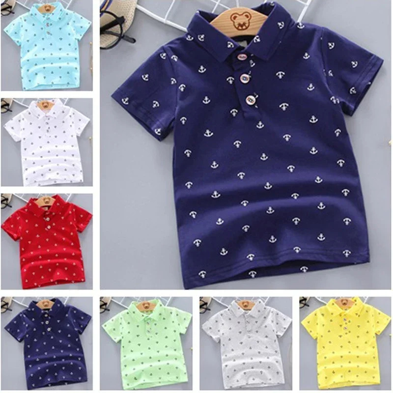 Summer Baby Boys Shirts Short Sleeve Lapel Clothes for Girls Cotton Breathable Kids Tops Outwear 12M-5Y 250508