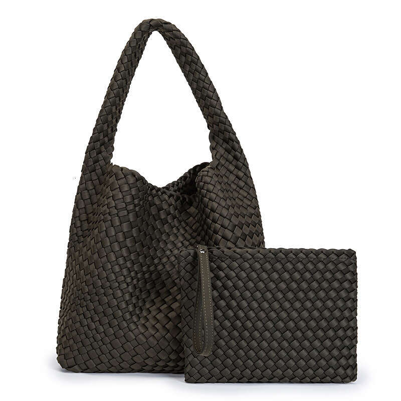 Internet celebrity street photography pure handmade woven waterproof diving material, large capacity shoulder bag, versatile mother and child armpit b